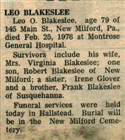 Blakeslee, Leo